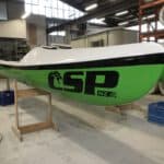 The WIldCat surf canoe being produced in The Composite Groups Christchurch factory