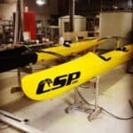 The WIldCat surf canoe being produced in The Composite Groups Christchurch factory
